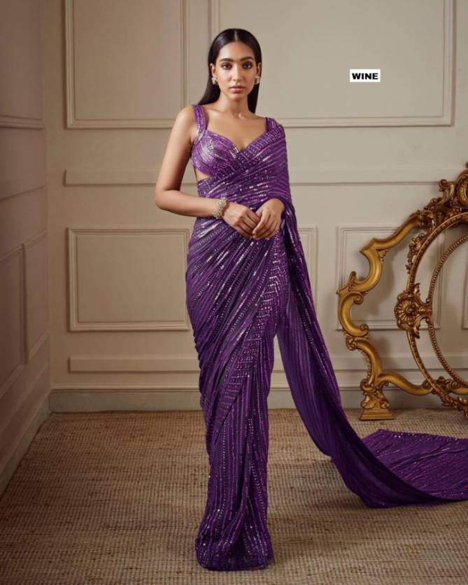 323 Beautiful Party Wear Wholesale Georgette Saree Collection

